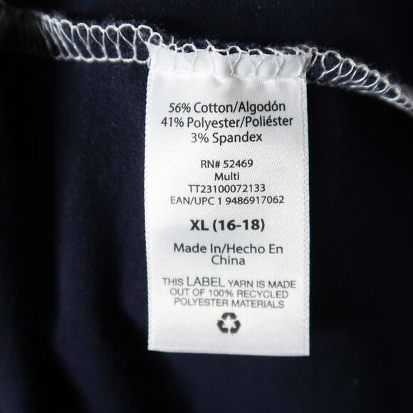 Time and Tru Dress Size XL Navy Blue Striped High Lo Maxi Vacation Resort‎ - Picture 7 of 7